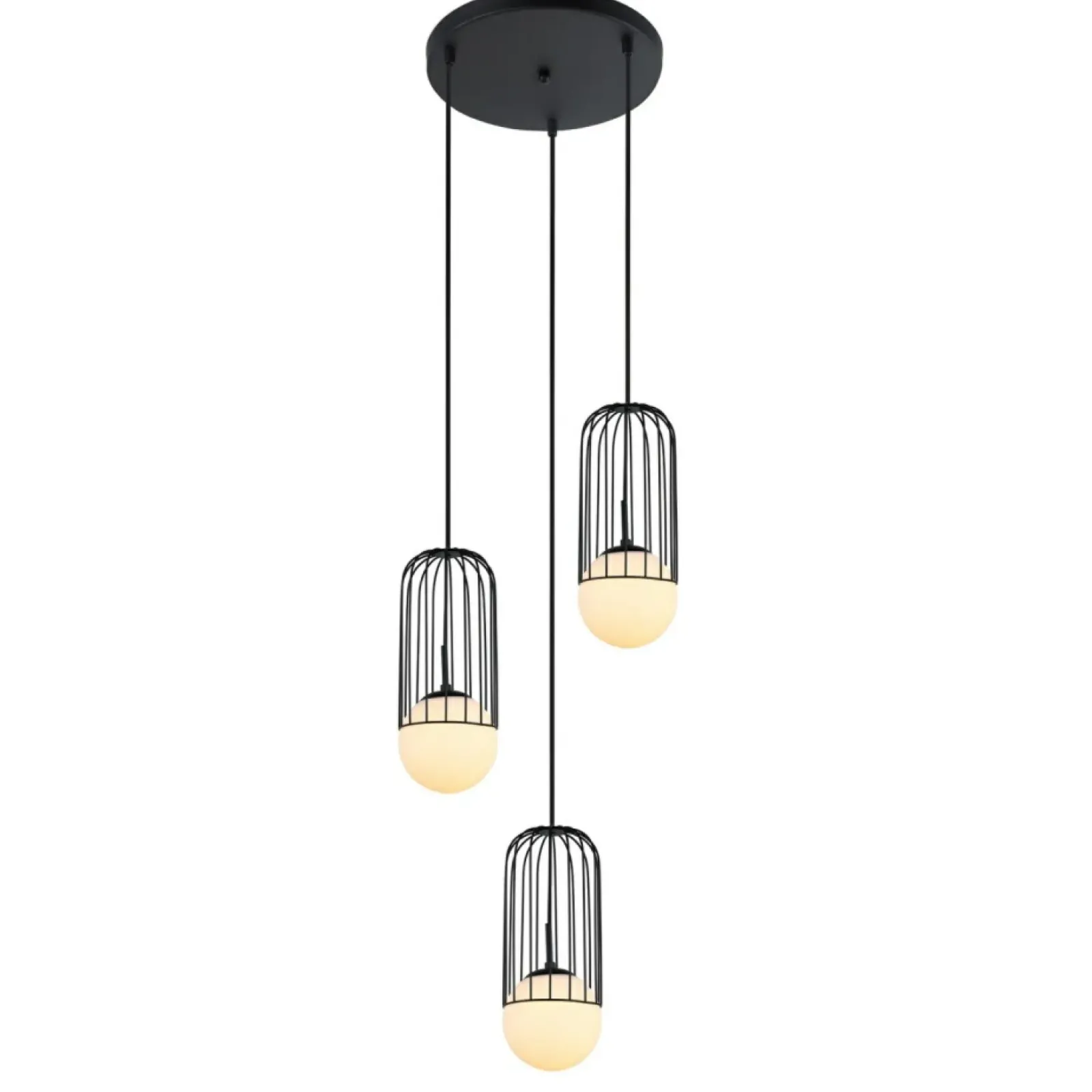 Sklep Kaja Lampa z drucianymi kloszami na zwisach MDM-3939/3 BK MATTY | Kaja Clearance
