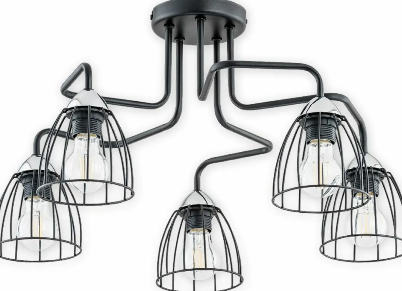 Sklep Kaja Lampa z drucianymi kloszami O2705 W5 CZA SENSO | Kaja Oświetlenie Outlet