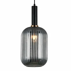 Sklep Kaja Lampa z dymionym kloszem PND-5588-1L-BK+SG ANTIOLA | Kaja Oświetlenie Cheap