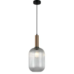 Sklep Kaja Lampa z kryształowym kloszem PND-5588-1L-BRO+CL ANTIOLA | Kaja New