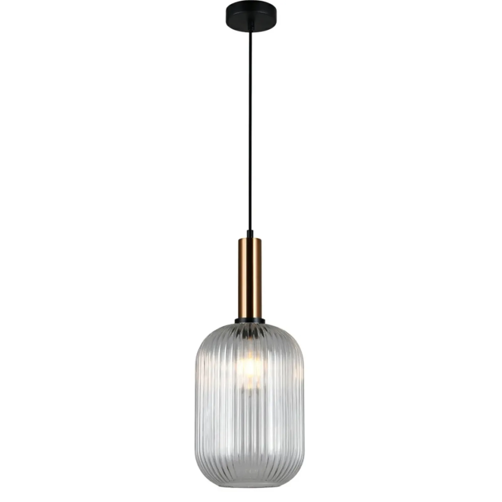 Sklep Kaja Lampa z kryształowym kloszem PND-5588-1L-BRO+CL ANTIOLA | Kaja New