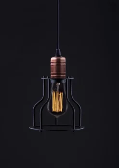 Sklep Kaja Lampa z minimalistycznym kloszem 6336 WORKSHOP | Kaja Oświetlenie czarny Outlet