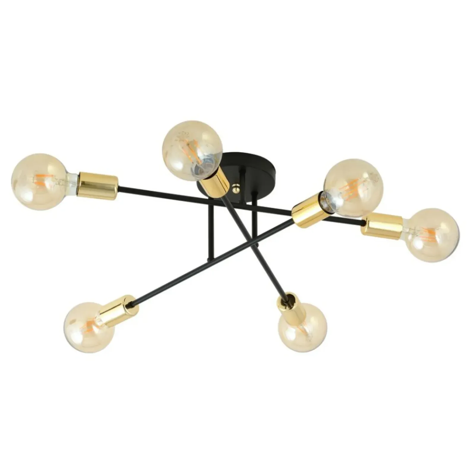 Sklep Kaja Lampa z odsłoniętymi żarówkami - czarno-złota 1175/6B z serii VEKEN Shop