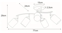 Sklep Kaja Lampa z ozdobnymi kloszami K-JSL-6090/5 CHR ALIX | Kaja Oświetlenie* Randole Tradycyjne
