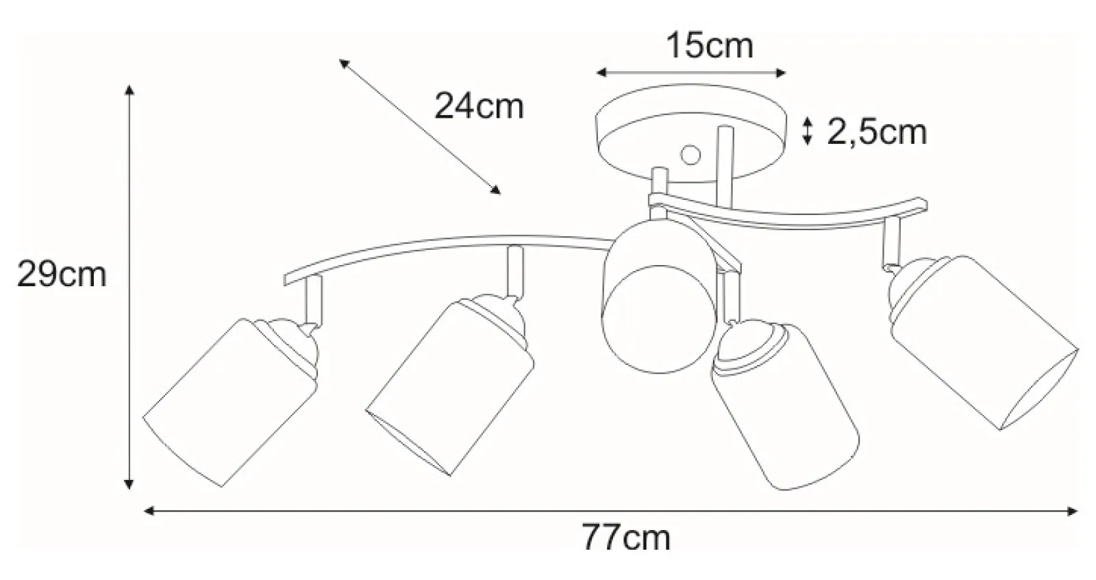Sklep Kaja Lampa z ozdobnymi kloszami K-JSL-6090/5 CHR ALIX | Kaja Oświetlenie* Randole Tradycyjne