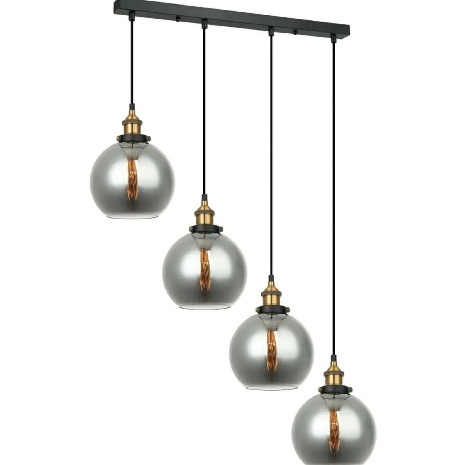Sklep Kaja Lampa z szarymi kloszami MDM-4330/4 GD+SG CARDENA | Kaja Oświetlenie Store