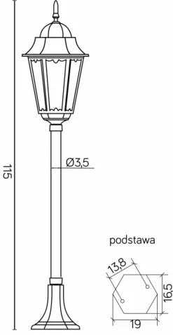 Sklep Kaja Lampa zewnętrzna, stojąca K 5002/2/H z serii RETRO CLASSIC II | Kaja Oświetlenie* Lampy Ogrodowe Stojące