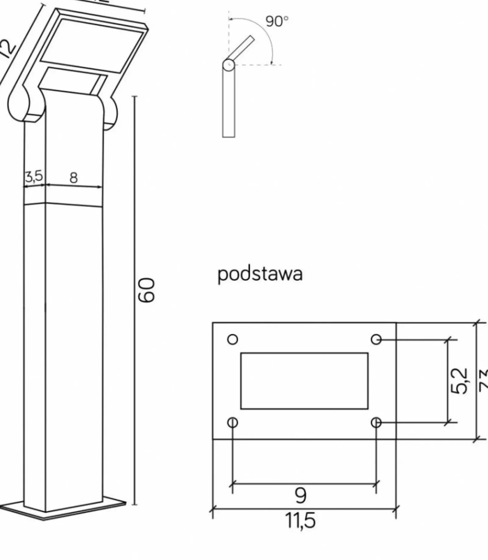 Sklep Kaja Lampa zewnętrzna stojąca, wbudowany LED 11702-600 DG z serii NEO | Kaja Oświetle* Lampy Naświetleniowe|Lampy Ogrodowe Stojące