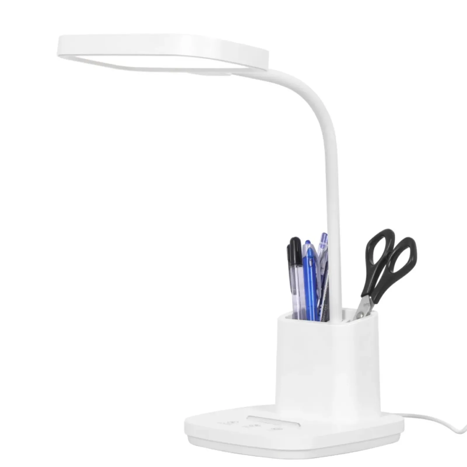 Sklep Kaja Lampka biurkowa z pojemnikiem na długopisy K-BL1301 BIAŁY z serii TOLA* Lampki Biurkowe|Lampy Led