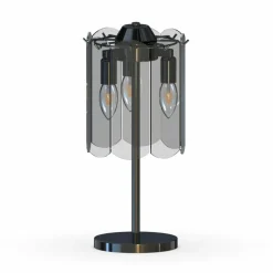 Sklep Kaja Lampka nocna w stylu dark glamour MT3523-3S-EBCN NIRA | Kaja* Nowoczesne Lampki Stołowe|Tradycyjne Lampki Stołowe