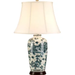 Sklep Kaja Lampka nocna z abażurem BLUE-TRAD-WP-TL z serii BLUE TRADITIONAL* Lampki Stołowe Z Abażurem|Tradycyjne Lampki Stołowe