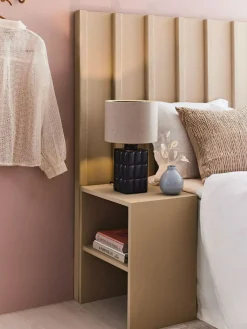 Sklep Kaja Lampka nocna z beżowym abażurem mały gwint 108248 | Kaja Oświetlenie* Tradycyjne Lampki Stołowe
