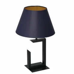 Sklep Kaja Lampka nocna z granatowo-złotym abażurem LX 3399 z serii TABLE LAMPS* Lampki Stołowe Z Abażurem|Tradycyjne Lampki Stołowe