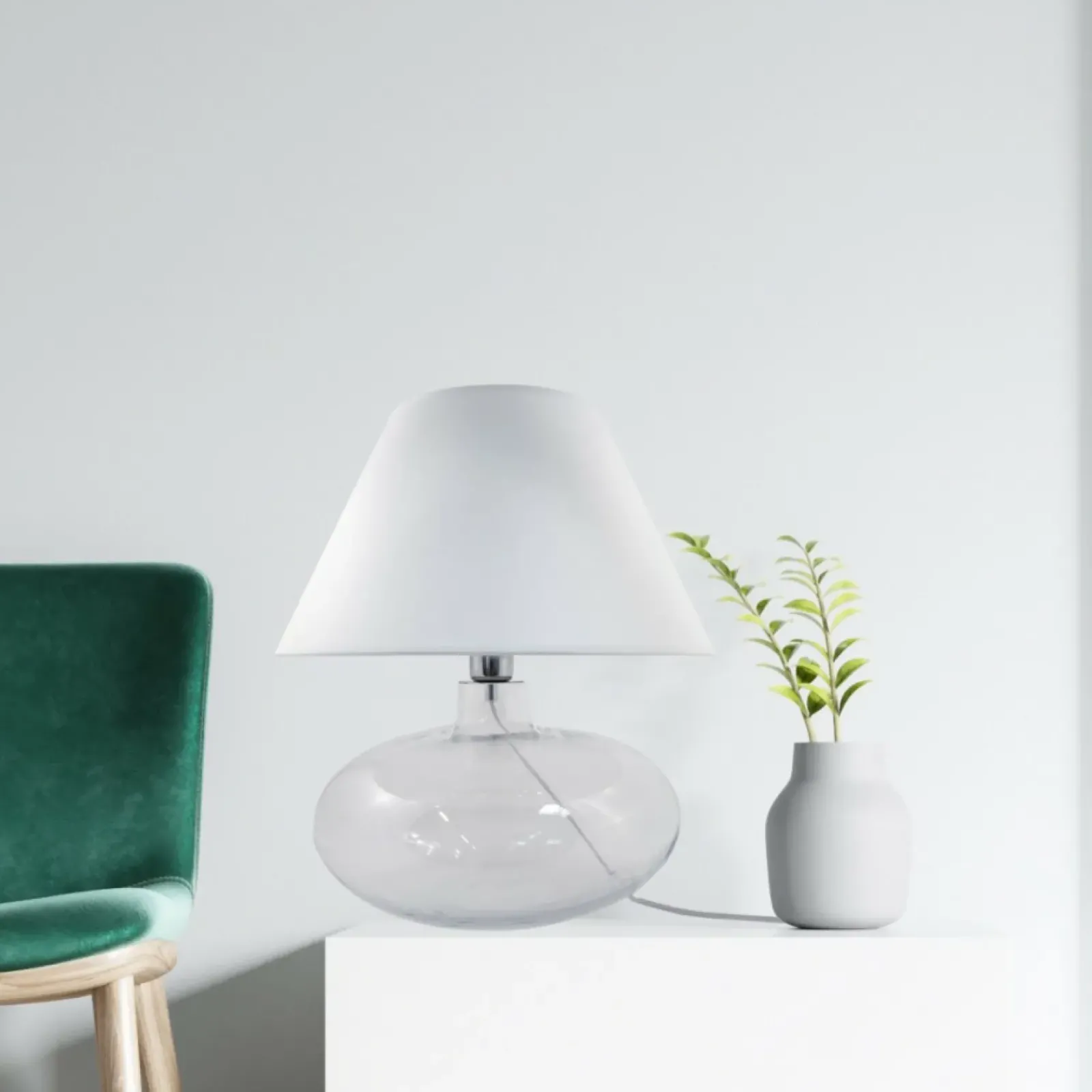 Sklep Kaja Lampka stołowa do salonu w stylu cozy 5512WH MERSIN | Kaja* Lampki Stołowe Z Abażurem|Nowoczesne Lampki Stołowe