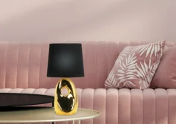 Sklep Kaja Lampka stołowa glamour, do salonu 41-79916 HIERRO | Kaja Oświetlenie* Lampki Stołowe Z Abażurem