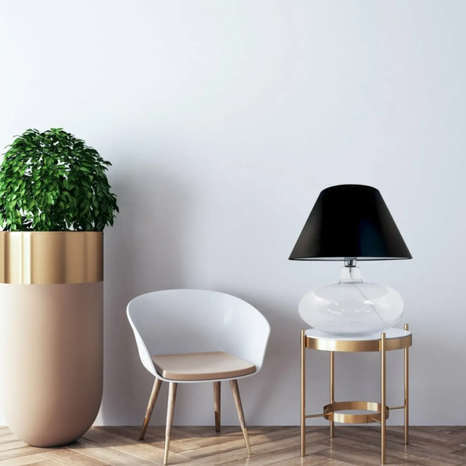 Sklep Kaja Lampka stołowa w stylu glamour, do salonu 5519BK ADANA | Kaja* Lampki Stołowe Z Abażurem|Nowoczesne Lampki Stołowe