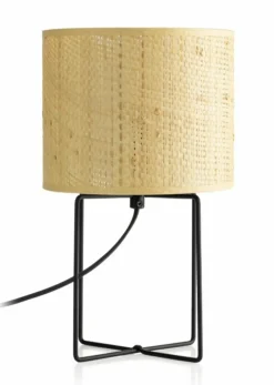 Sklep Kaja Lampka stołowa z rattanowym abażurem LX 5293 RATTAN | Kaja Oświetlenie* Lampki Stołowe Z Abażurem|Nowoczesne Lampki Stołowe