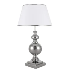 Sklep Kaja Lampka z abażurem i srebrną lamówką TL-1825-1-CH LETTO | Kaja* Lampki Stołowe Z Abażurem
