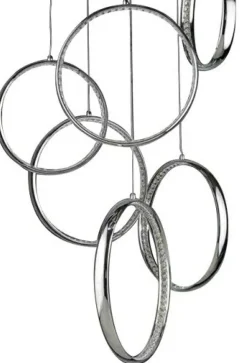 Sklep Kaja Ledowa, owana lampa wisząca obręcze AZ2450 OLIMP | Kaja chrom Store