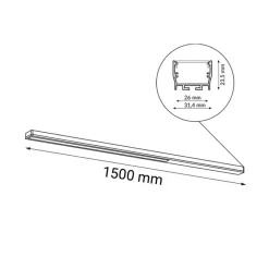 Sklep Kaja Ledowa, długa lampa LED do holu 150cm 3000K ANT 1812 HIATE | Kaja* Lampy Led|Plafony Nowoczesne