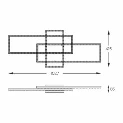 Sklep Kaja Ledowa, geometryczna lampa sufitowa MX7907-3B-3BT ERVI | Kaja* Lampy Led|Plafony Nowoczesne