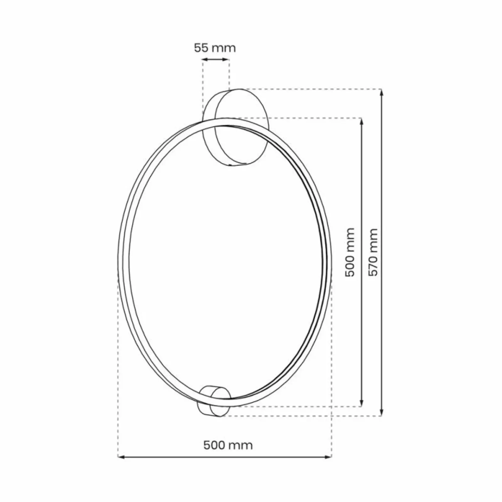 Sklep Kaja Ledowa lampa ścienna do łazienki ⌀50cm ML8858 SATURNO | Kaja* Lampy Do Łazienki|Lampy Led