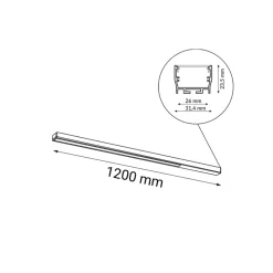 Sklep Kaja Ledowa lampa natynkowa plafon 120cm 3000K ANT 1808 HIATE | Kaja* Plafony Nowoczesne|Lampy Led