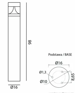 Sklep Kaja Ledowa lampa ogrodowa, moc 23W, grafitowa BRL-980 z serii BAREL | Kaja Oświetlen* Lampy Ogrodowe Stojące