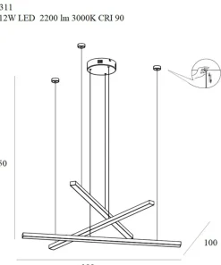 Sklep Kaja Ledowa lampa wisząca, listwy na zwisach MX P0311 TRIO | Kaja Clearance