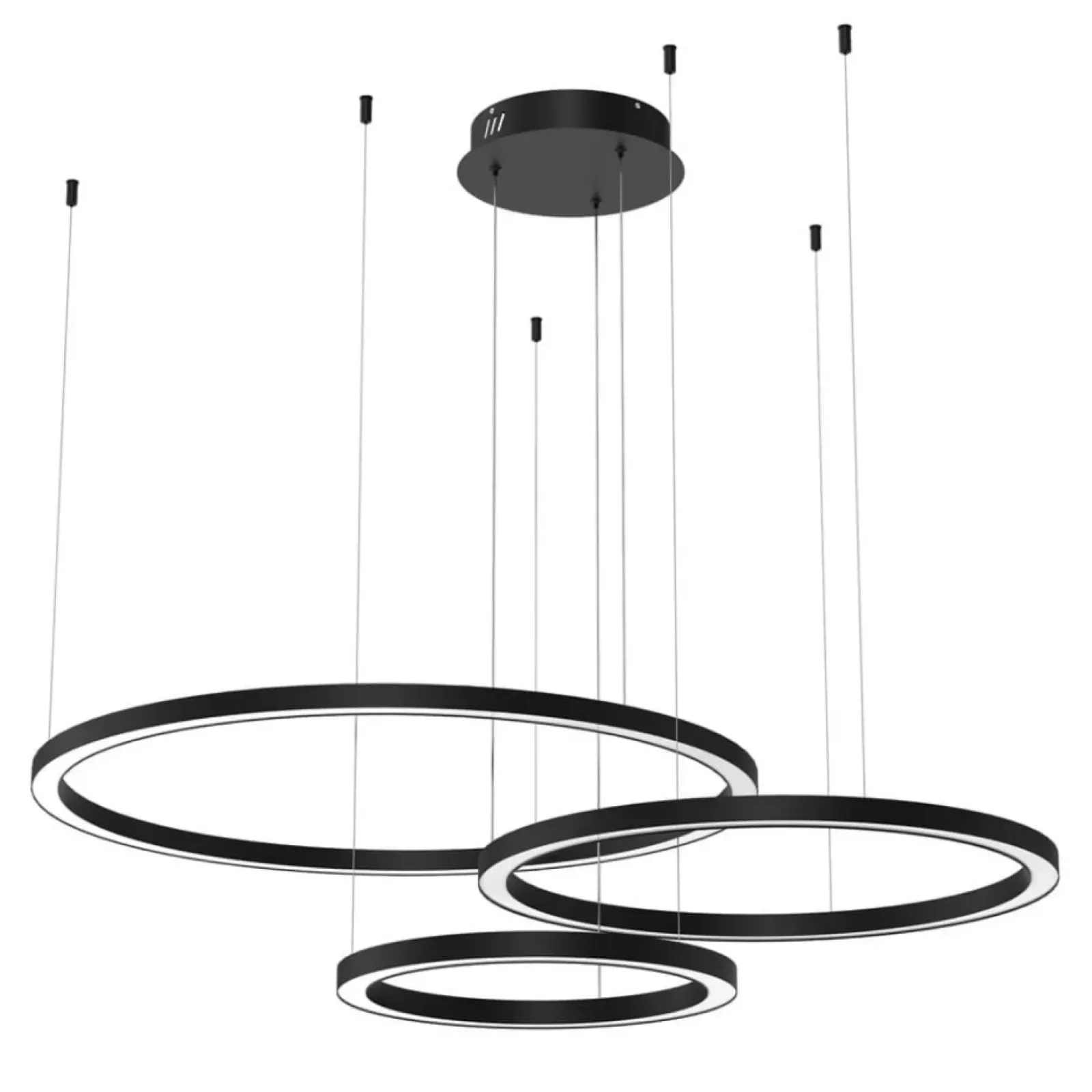 Sklep Kaja Ledowa lampa wisząca, trzy okręgi na linkach ML8789 z serii GALAXIA | Kaja Oświe Discount