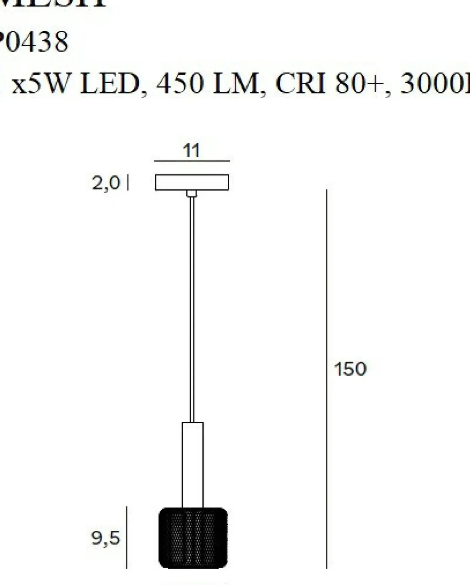 Sklep Kaja Ledowa lampa wisząca z drucianym kloszem MX P0438 MESH | Kaja Flash Sale