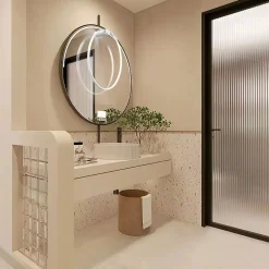 Sklep Kaja Ledowa obręcz ścienna, kinkiet koło 60cm LP-999/1W S WH z serii MIRROR* Lampy Led
