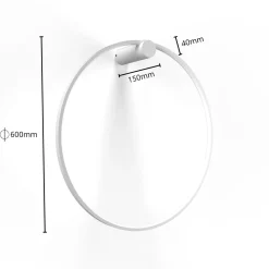 Sklep Kaja Ledowa obręcz ścienna, kinkiet koło 60cm LP-999/1W S WH z serii MIRROR* Lampy Led