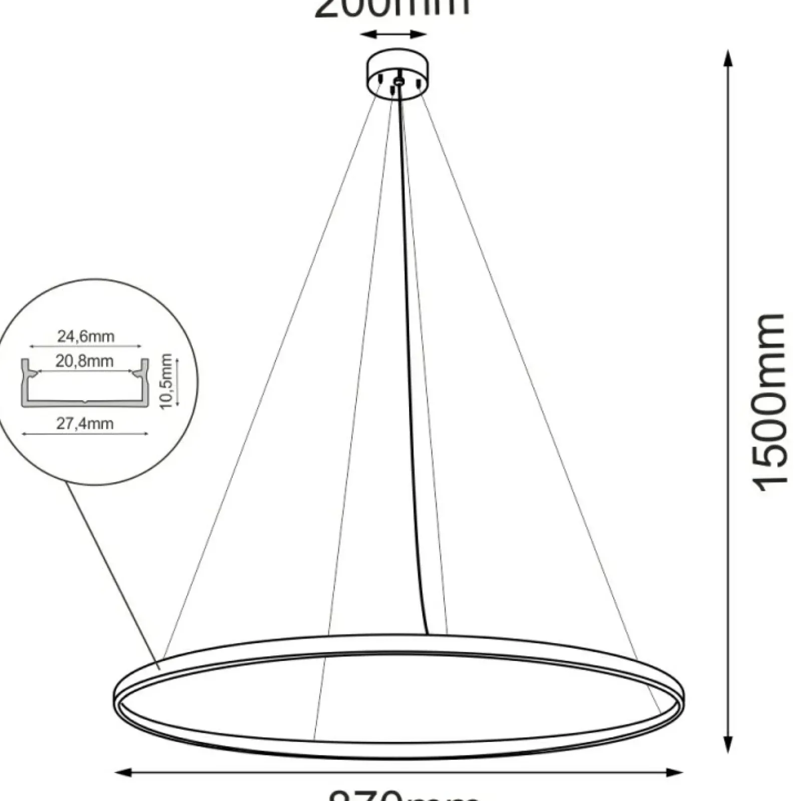 Sklep Kaja Ledowa obręcz wisząca ⌀87cm 3000K ANT 5334 z serii AGA Sale