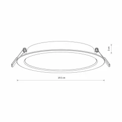 Sklep Kaja Ledowa oprawa wpustowa ⌀19,5cm 3000K 10542 MYKONOS LED | Kaja* Lampy Led|Oprawy Podtynkowe