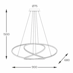 Sklep Kaja Ledowa, ozdobna lampa wisząca wstążka MD7360-1A-3GT CHOLET | Kaja Best Sale