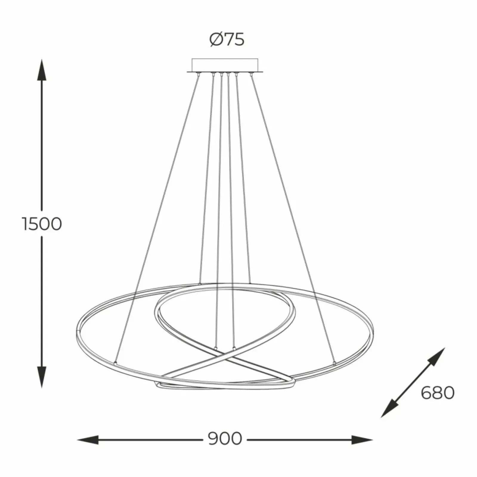 Sklep Kaja Ledowa, ozdobna lampa wisząca wstążka MD7360-1A-3GT CHOLET | Kaja Best Sale