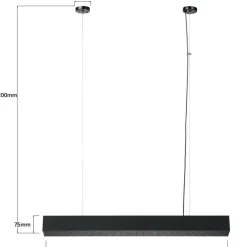 Sklep Kaja Ledowa, pozioma lampa 80cm LP-1201/1P M BK SMART MIRA M | Kaja Outlet