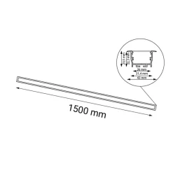 Sklep Kaja Ledowa ramka podtynkowa 150cm 4000K ANT 1834 HIATE | Kaja Oświetlenie* Lampy Led|Oprawy Podtynkowe