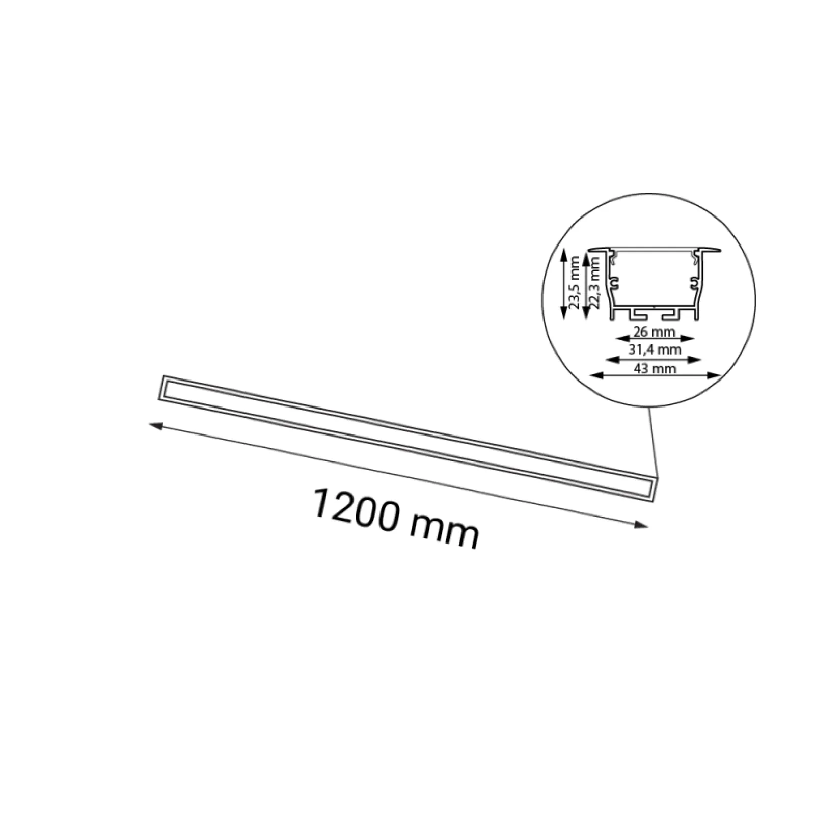 Sklep Kaja Ledowa ramka podtynkowa do holu 120cm 3000K ANT 1829 HIATE | Kaja* Oprawy Podtynkowe|Lampy Led