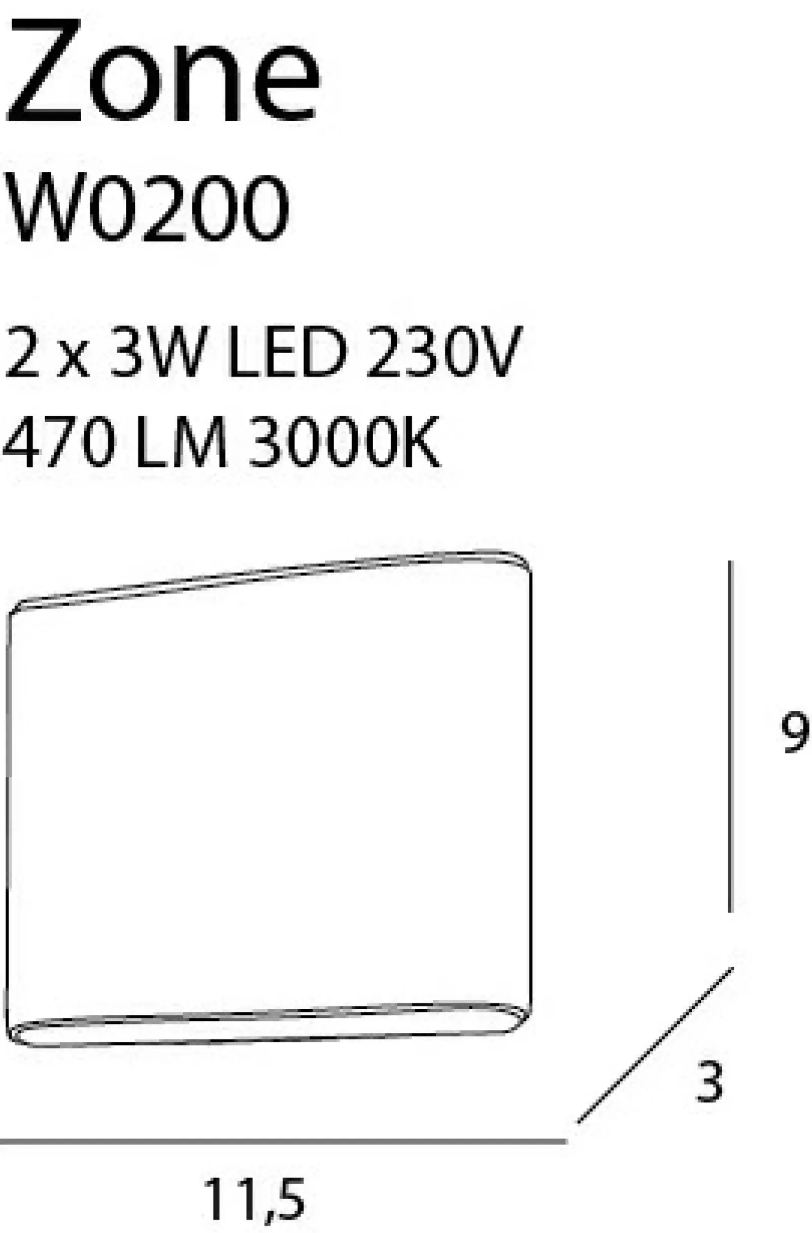 Sklep Kaja Ledowy, biały kinkiet dwukierunkowy 11,5cm MX W0200 ZONE | Kaja* Lampy Led|Lampy Do Łazienki