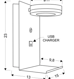 Sklep Kaja Ledowy kinkiet z USB, idealny do sypialni 21-76052 z serii COMPACT* Lampy Led
