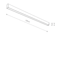 Sklep Kaja Ledowy plafon nad wejścia 150cm 3000K 11362 OUTLINE LED | Kaja* Lampy Led|Plafony Zewnętrzne
