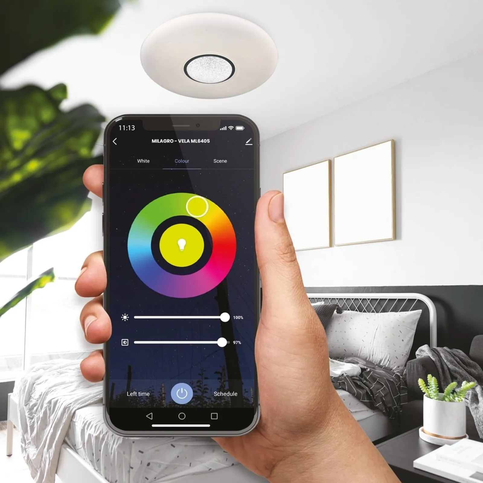 Sklep Kaja Ledowy plafon RGB, zmienna barwa światła ML6405 z serii VELA | Kaja Oświetlenie* Plafony Nowoczesne|Lampy Led