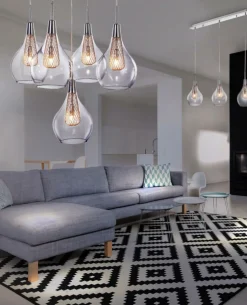 Sklep Kaja Liniowa lampa wisząca do stylowej kuchni AZ1689 ELEKTRA | Kaja transparentny Flash Sale