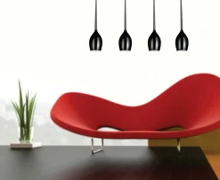 Sklep Kaja Liniowa lampa wisząca nad stół AZ0100 IZZA SHINY BLACK | Kaja czarny Online