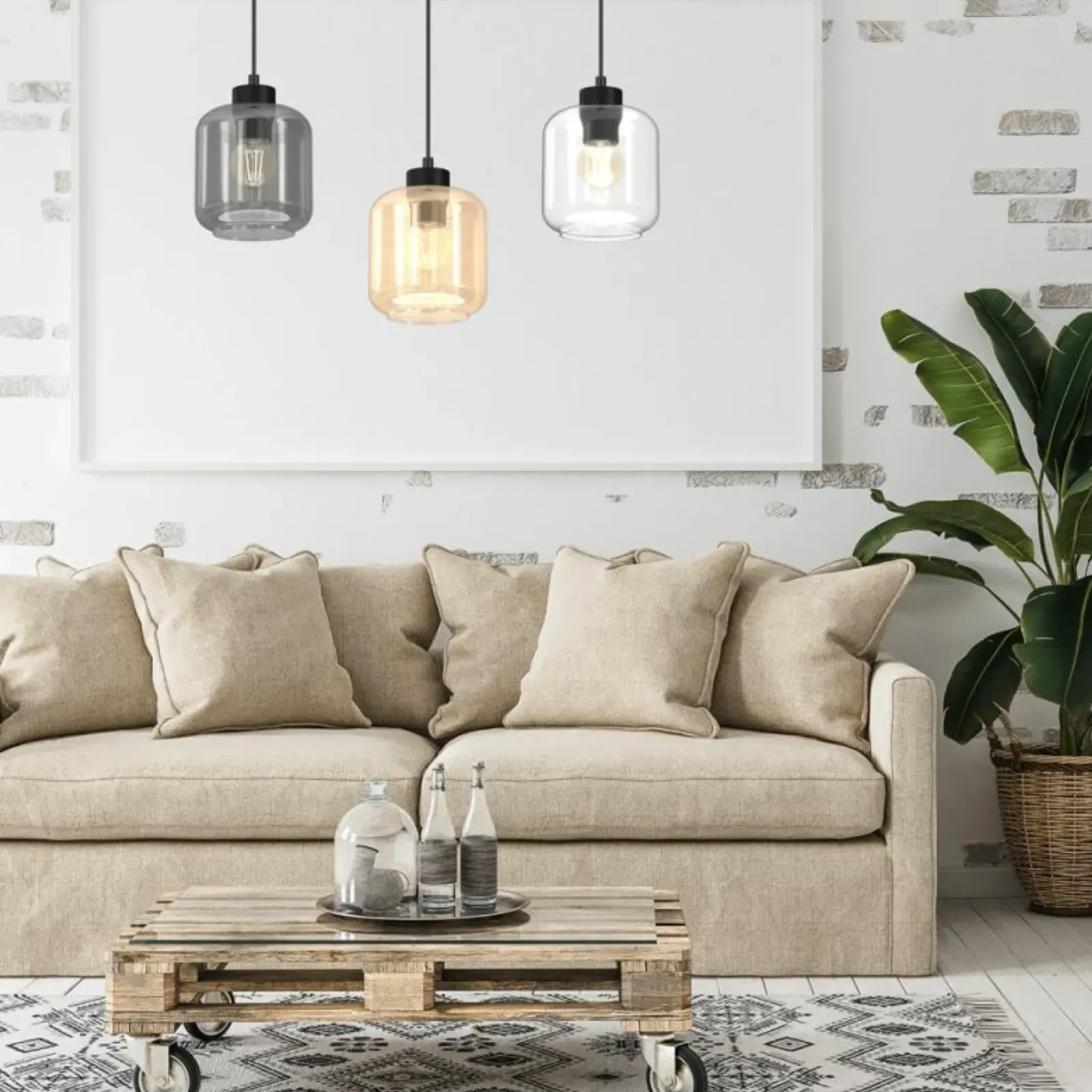 Sklep Kaja Liniowa lampa wisząca z kolorowymi kloszami MLP8368 SOMBRA | Kaja Outlet