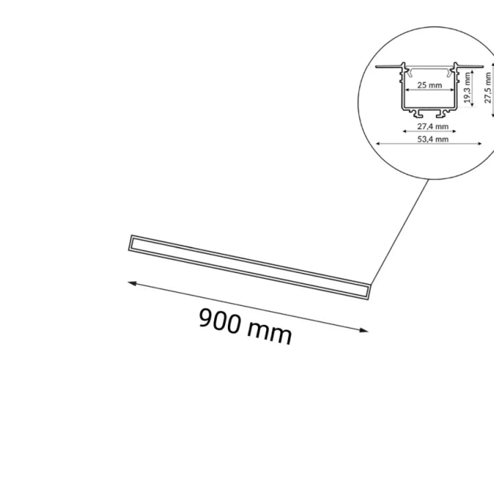 Sklep Kaja Liniowa lampa wpuszczana LED 90cm 4000K ANT 8650 HANAWA | Kaja* Lampy Led|Oprawy Podtynkowe