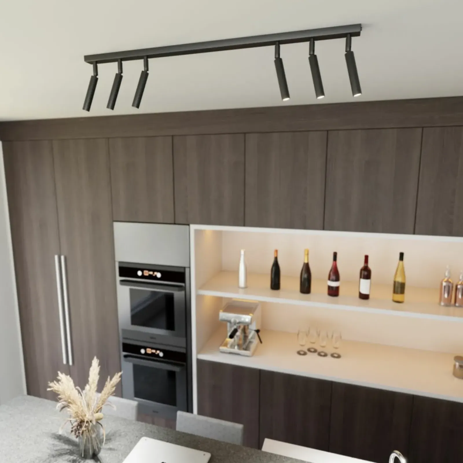 Sklep Kaja Listwa sufitowa 90cm z wąskimi tubami 1351/6 IVI 6 BLACK | Kaja czarny Cheap