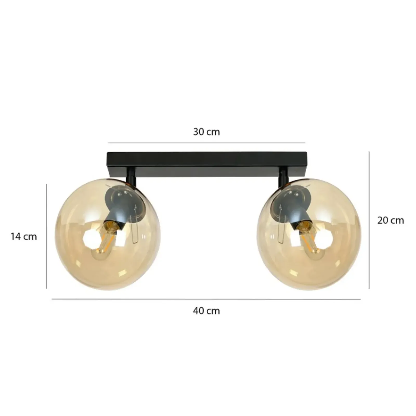 Sklep Kaja Listwa sufitowa z miodowymi kulistymi kloszami 778/2 | Kaja Flash Sale